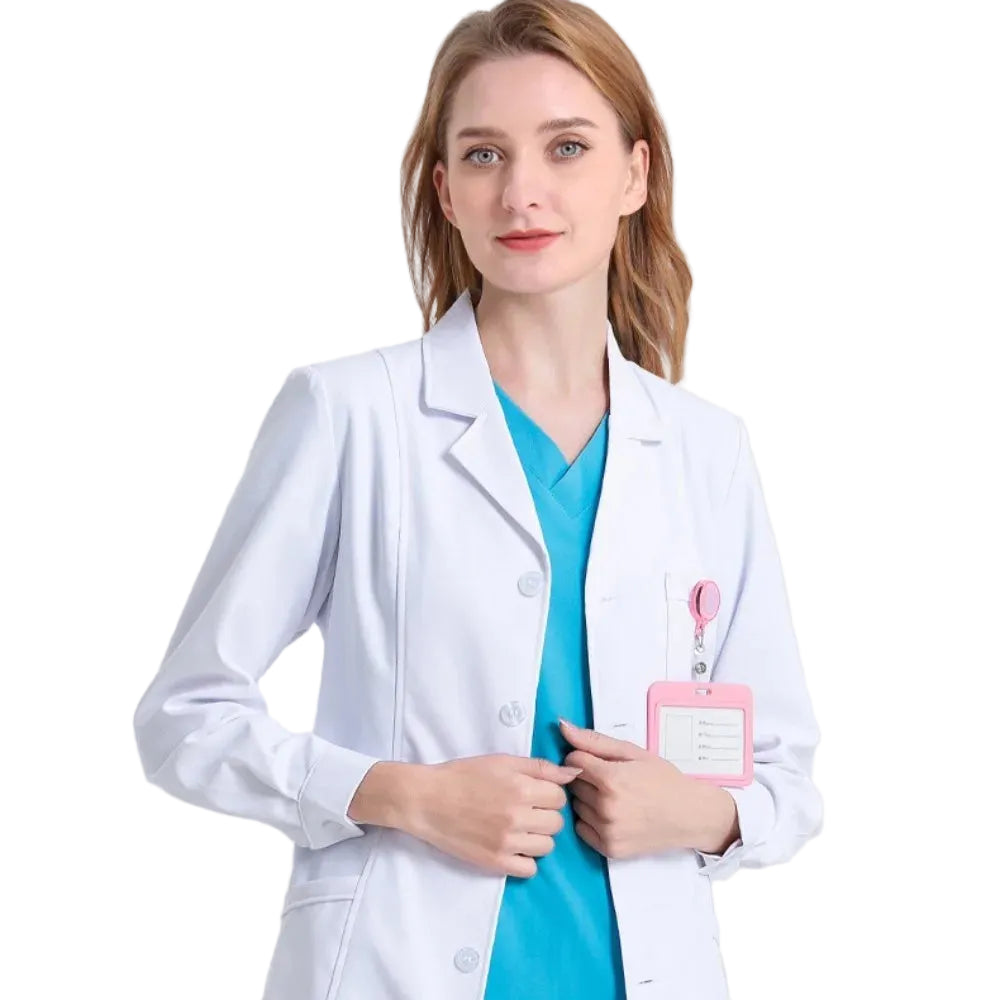 White Short  Lab Coat