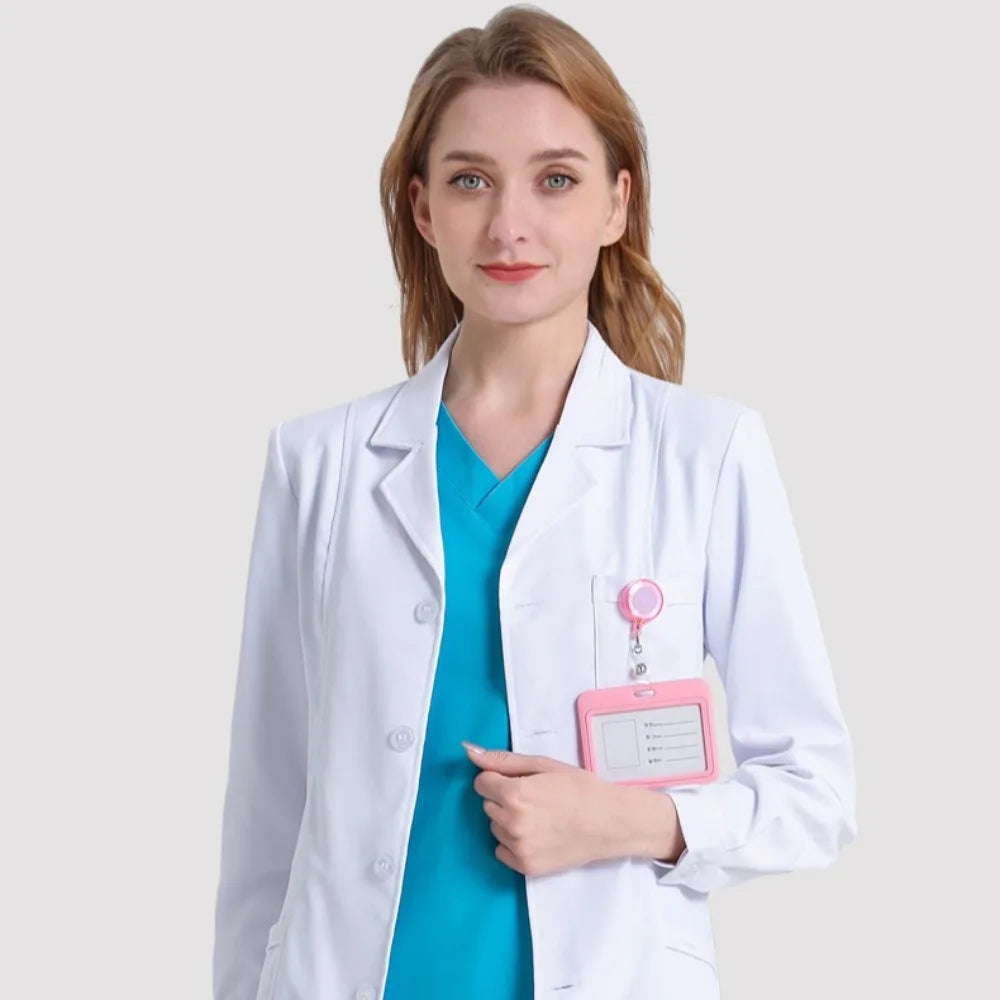 White Short  Lab Coat