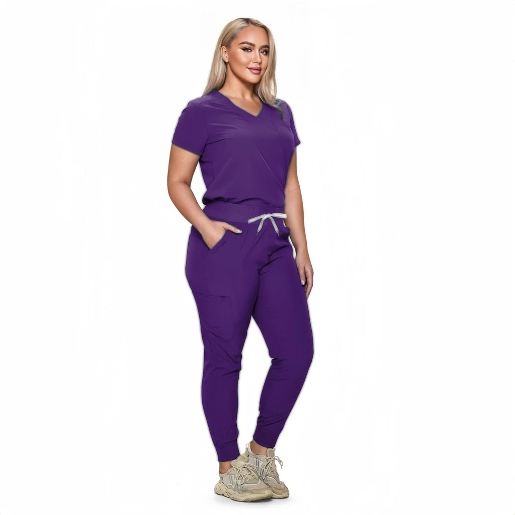 Purple Jogger Scrub Set